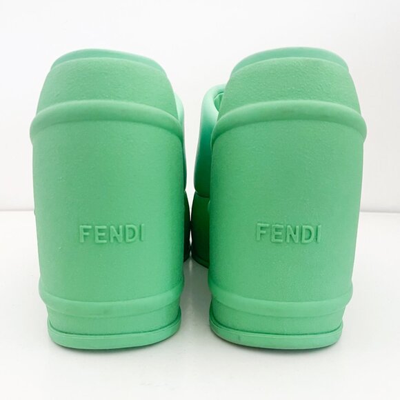 FENDI Nappa Fashion Show Platform 140mm Slide Sandals  Wedge - Picture 5 of 11